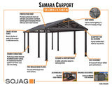 Sojag Samara Carport 12' x 20' - Gorgeous Gazebos