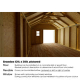 Best Barns Brandon 12’ x 16' Wood Storage Shed Kit