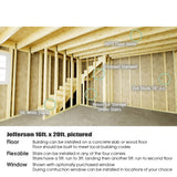Jefferson 16 ft Wide Garage Kit with 2nd Floor