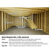 West Virginia 16’ Wide Storage Shed