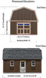 Best Barns Pinewood 14 x 16 Wood Storage Shed Kit - Gorgeous Gazebos