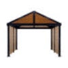 Sojag Boda 12x12 Aluminum Wood Finish Sun Shelter - Gorgeous Gazebos