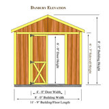 Best Barns Danbury Wood Storage Shed Pre-cut Kit 8 x 12 - Sojag Gazebos