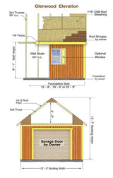 Best Barns Glenwood 12x20 Wood Storage Garage Kit - Sojag Gazebos