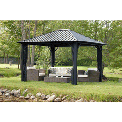 Sojag Genova 10' x 12' Gazebo Hard Top with Mosquito Netting - Sojag Gazebos